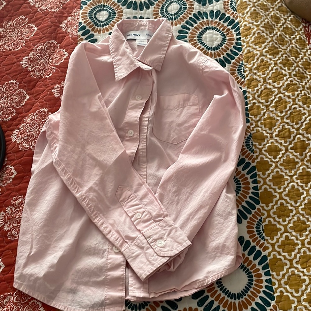 Pink boys size 6-7 button up